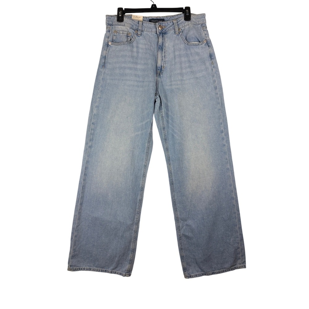 Aeropostale High Rise Wide Leg Jeans Medium Wash Blue Denim Womens 10 156921 NEW